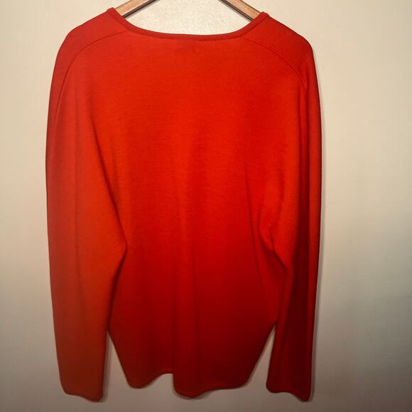 St. Croix Knits VTG Sweater Red Men V Neck Zephyr Wool Pullover Holiday XL - Picture 4 of 5